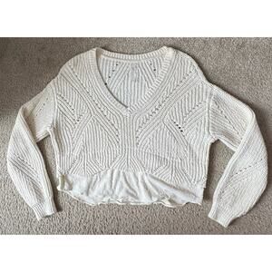 Anthropologie Cream Knit Sweater